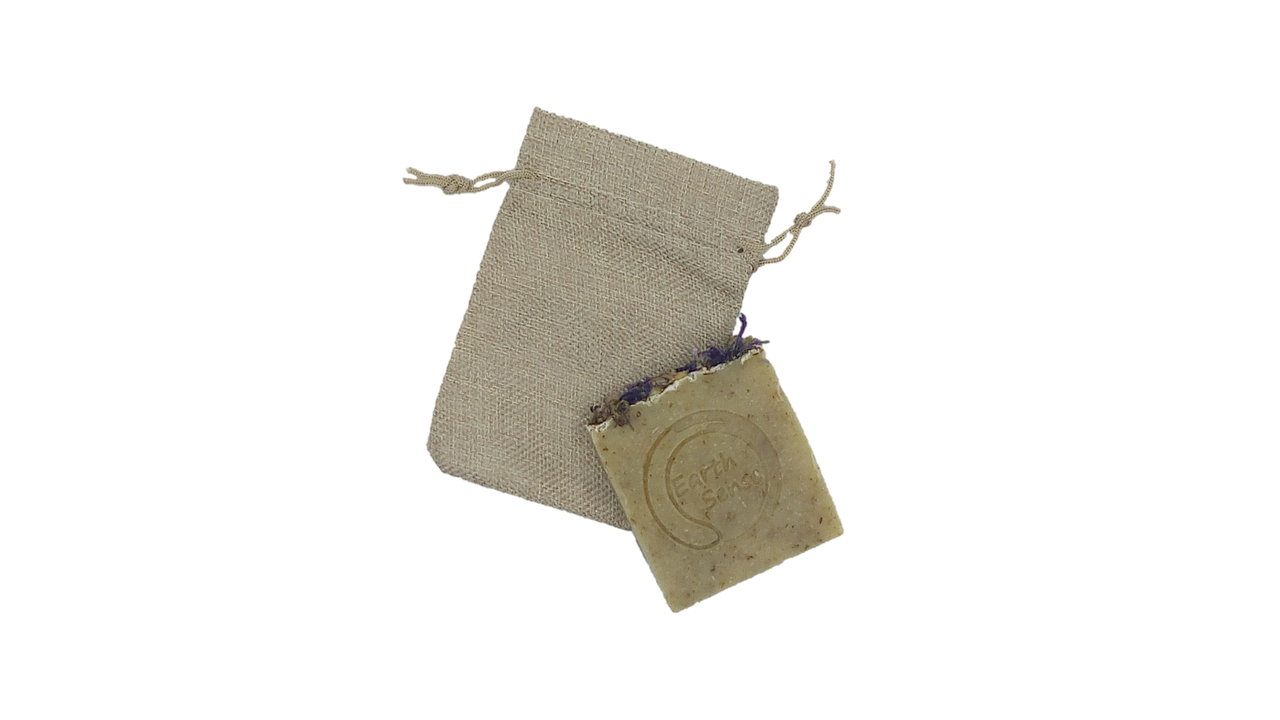Organic Certified Solid Soap - Ylang Ylang with Blue Corn Flowers 90g - Earthsenseorganics