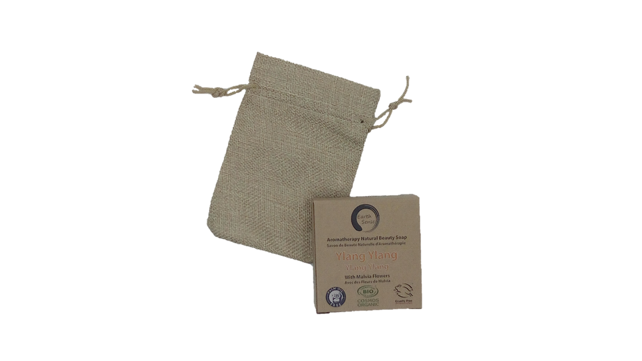 Organic Certified Solid Soap - Ylang Ylang with Blue Corn Flowers 90g - Earthsenseorganics