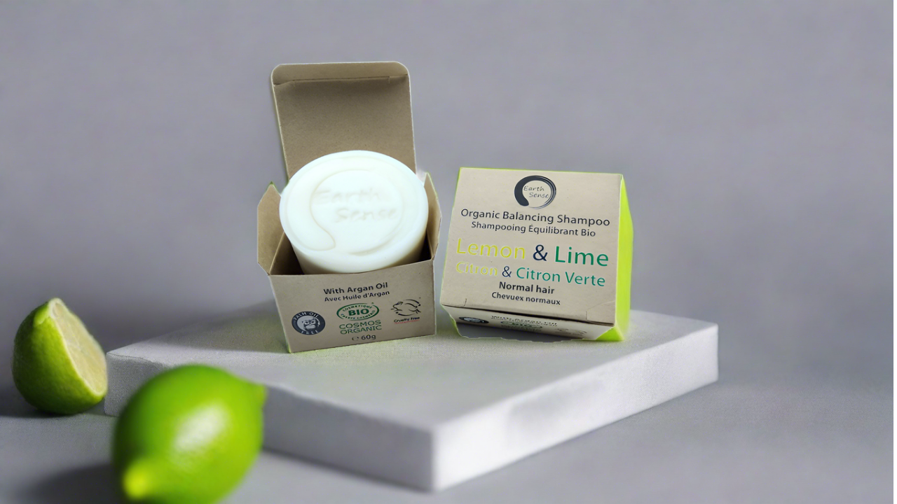 Organic Certified Balancing Solid Shampoo - Lemon & Lime - Normal & all Hair Types 60g