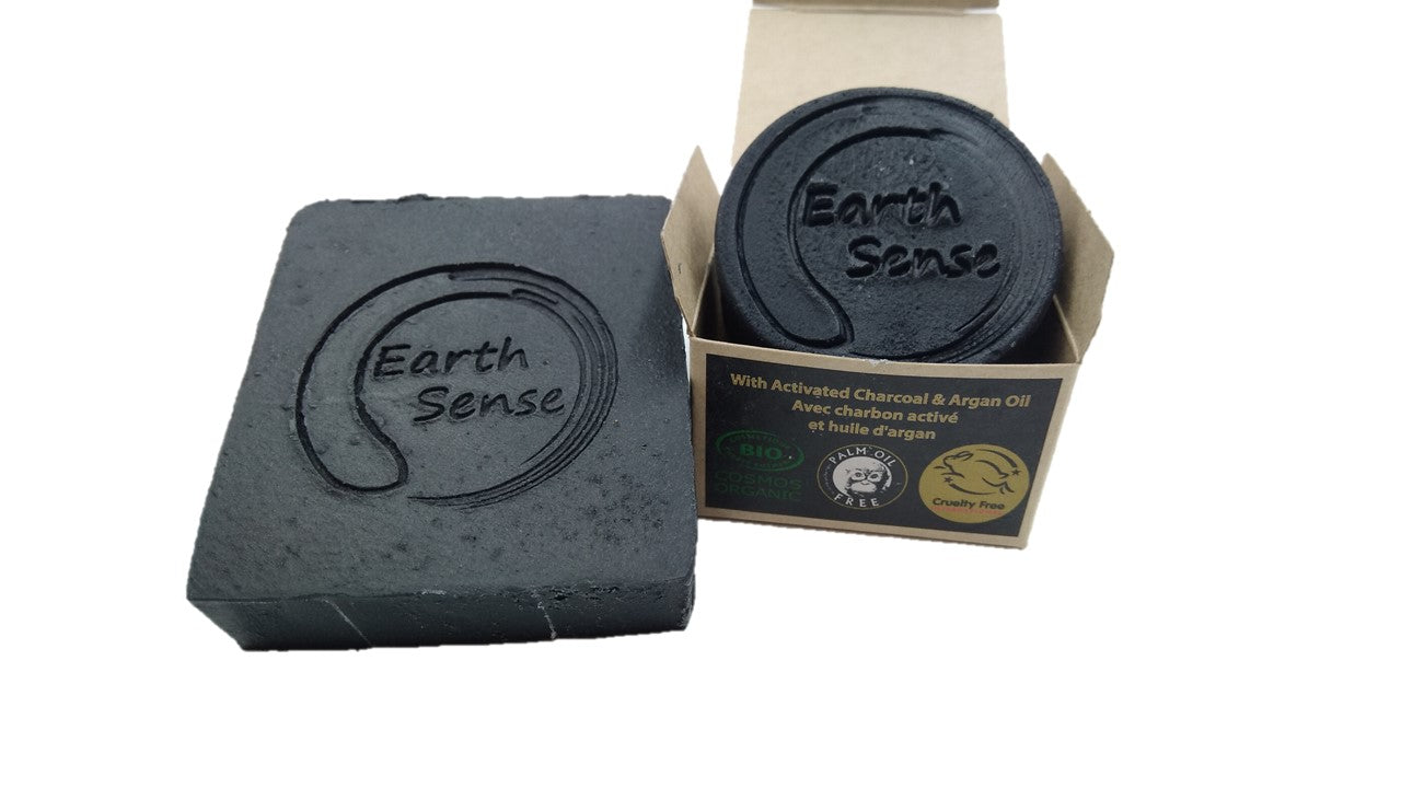 Organic Certified Spa Noir - Solid Shampoo with activated charcoal - 60g - Earthsenseorganics